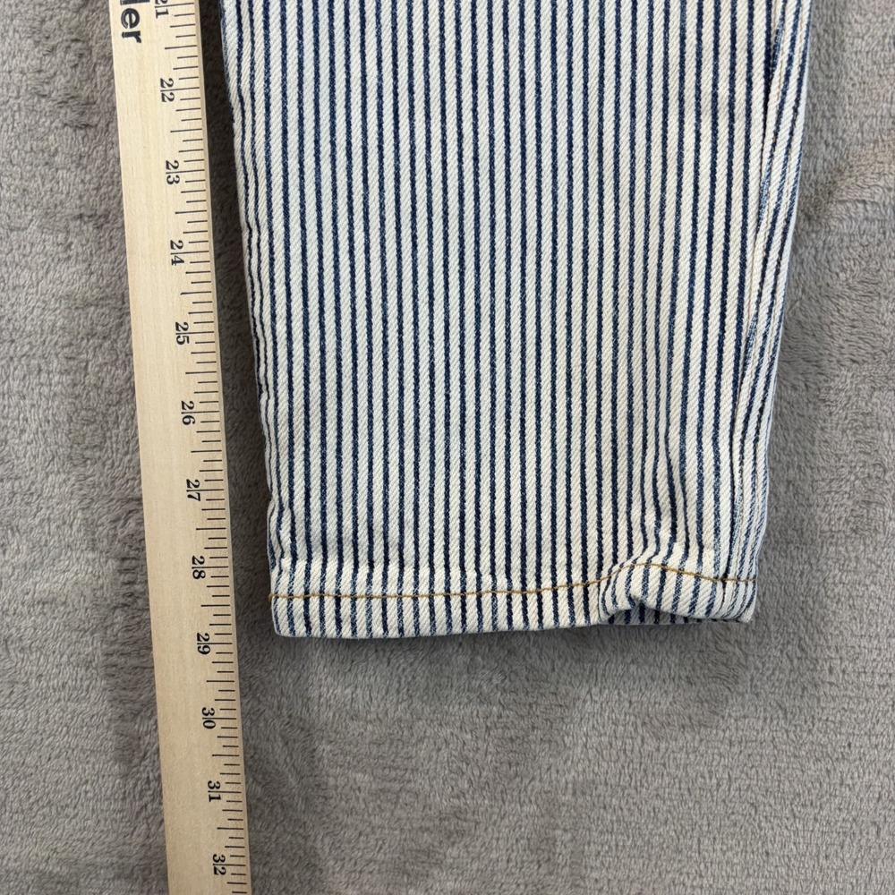 Vintage Esprit Mom Jeans Women 3/4 (24x29) Blue Railroad Striped Made in USA 80s - Picture 8 of 13